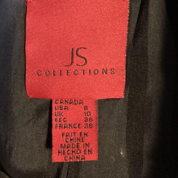 NWT JS Collections Women's Cropped Jacket Blazer Black Sliver Fully Lined - Picture 7 of 10